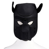 nurdewn XL Neoprene Puppy Hood Dog Mask – Extra Large Pup Hood Mask Adult with Removable Muzzle, Breathable Dog Hood for Cosplay, Role Play, Pup Play Gear & Halloween Costume(Black)
