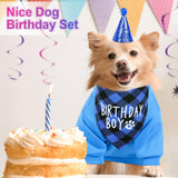 GreenJoy Dog Birthday Party Outfit Decoration Set Supplies - Birthday Bandana, Sweater & Party Hat Gift for Small, Medium & Extra Large Dogs Girl and Boy (Small, Birthday Blue)