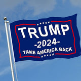 Trump 2024 Flag 3x5 Outdoor Double Sided 3 Ply-Donald Trump Take America Back Flags Vivid Color Clear Pattern Reinforcement Sewing Durable Polyester