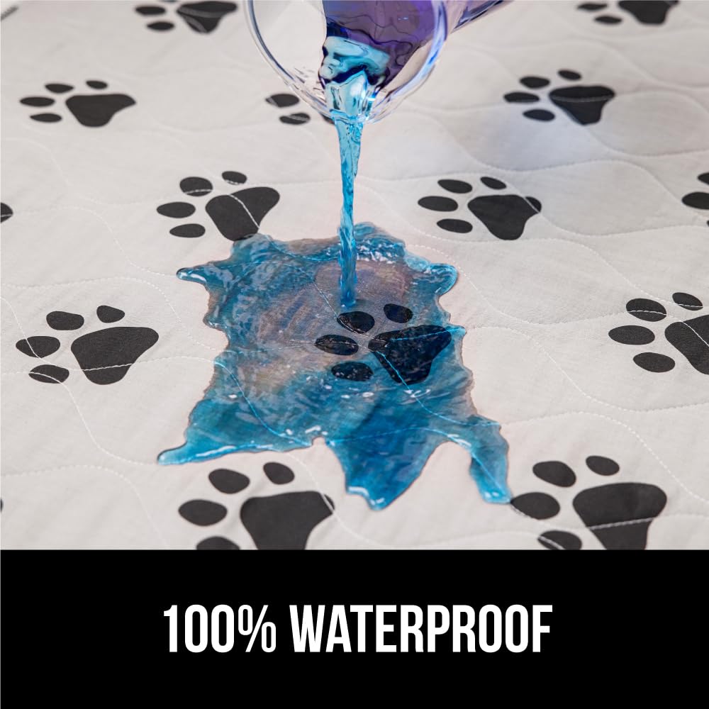 GORILLA GRIP Washable Puppy Pads, Slip Resistant Dog Crate Mat, Waterproof Cloth Pee Pad for Training Puppies in Playpen, Reusable Pet Incontinence Blanket, Protects Sofa, Furniture, 22x16 Pack of 2