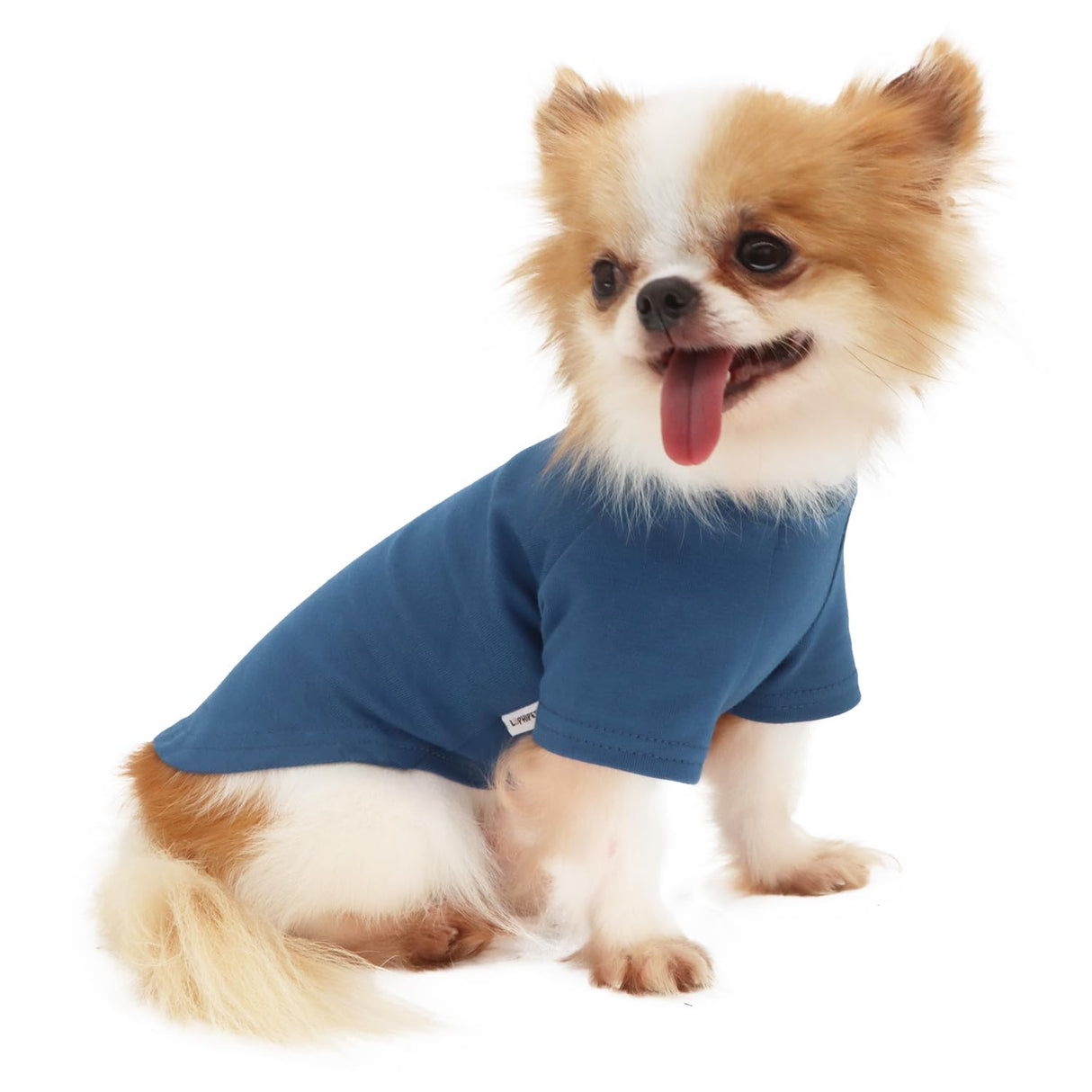 LOPHIPETS Everyday Soft Cotton Dog Short Sleeve T-Shirt for Small Dogs Breeds | Fits 10-14 lbs | 2-Pack Navy & Red, X-Large