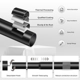VOIIY Curtain Rods for Windows 48 to 84 Inch(4-7 Feet),Black 1'' Diameter Drapery Rods with End Cap Style Design,Modern Adjustable Heavy Duty Curtain Rod,Size:36''-88''
