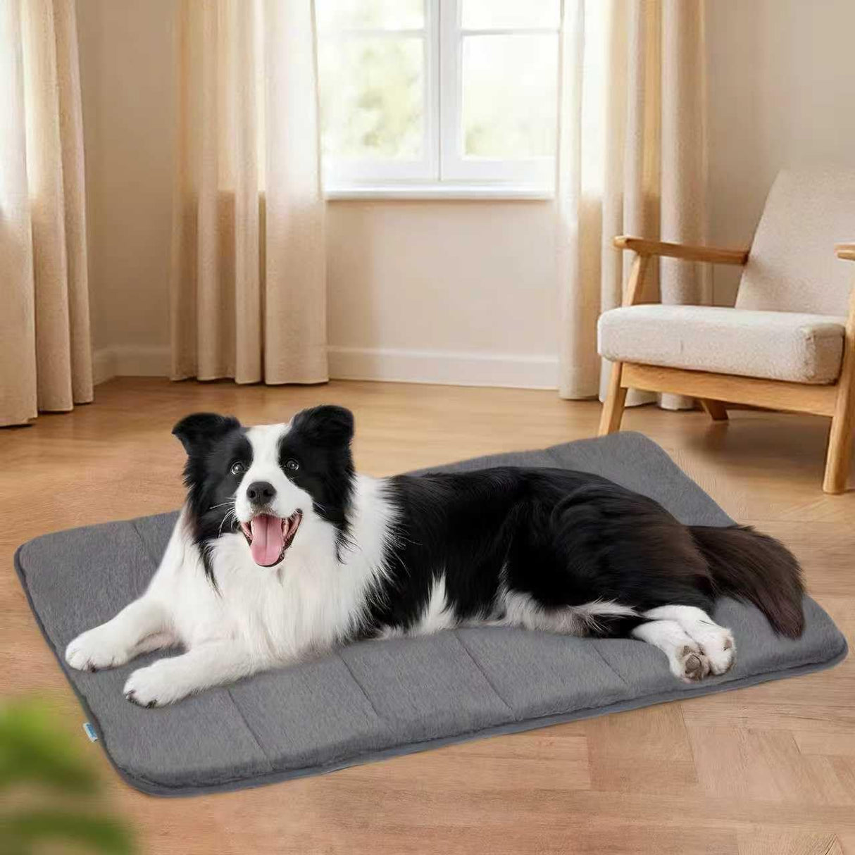 ZAKAPAWS Dog Crate Pad for Large Dog - 35x23 Memory Foam Dog Bed, Washable & Anti-Slip Dog Bed Mat, Ultra Soft Kennel Pad for Dogs Cozy Sleeping Mat, Grey