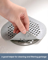 2Pcs Hair Drain Catcher, Square Drain Cover, Shower and Bathtub Hair Stopper for Bathroom, Kitchen, and Sink, Easy to Install, (Grey)