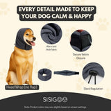 No Flap Ear Wraps for Dogs – Adjustable Dog Ear Wrap & Earmuffs for Noise Protection, Bath & Grooming – Dog Ear Cover for Anxiety Relief, Hematoma & Shaking (Dark Gray, M)