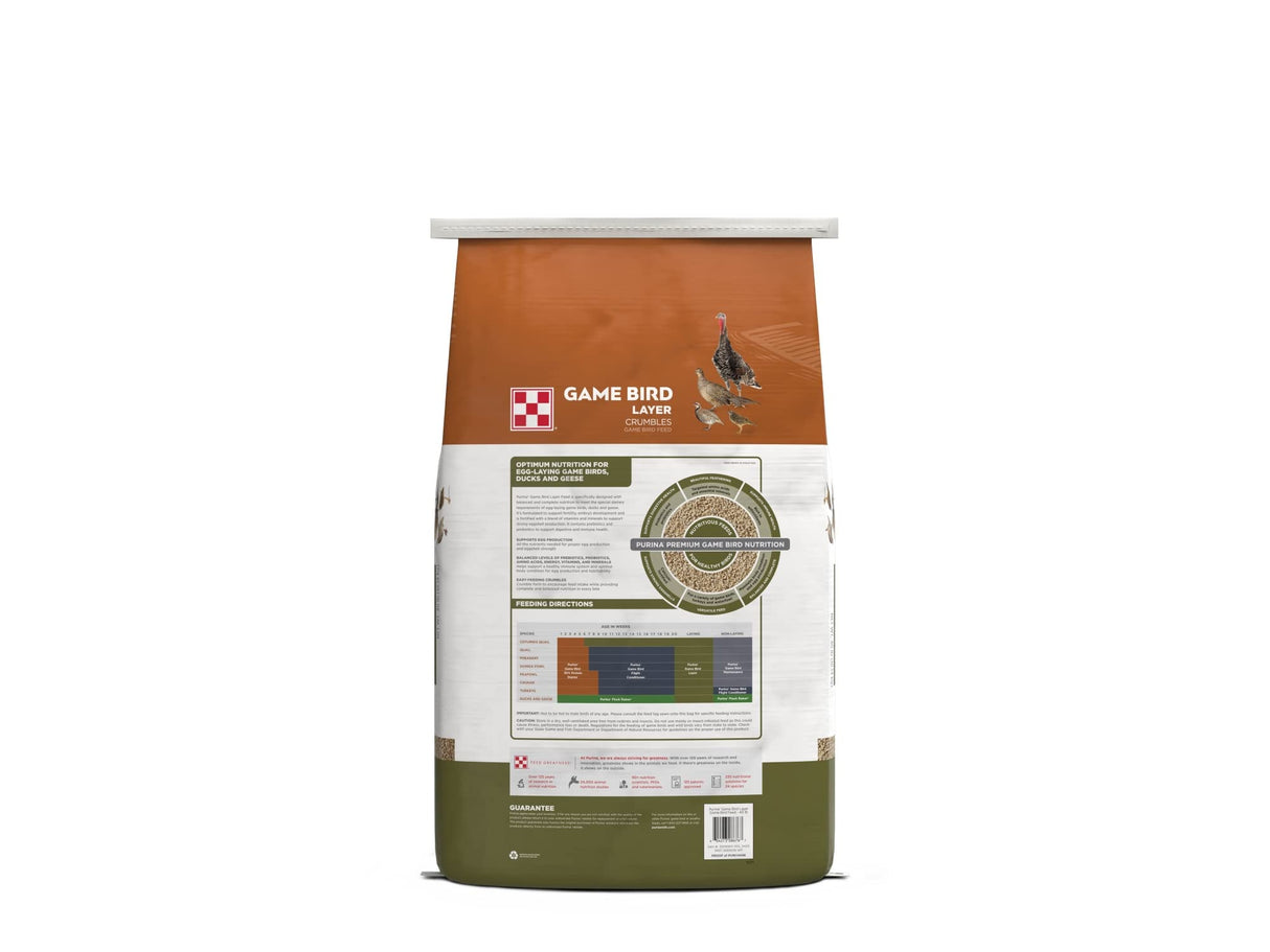 Purina | Game Bird Layer Feed | Crumbles | 40 Pound (40 LB) Bag