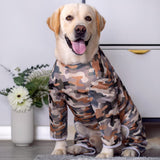 Kukaster Pet Dog Onesie for Large/Medium Breed Dogs - Anti-Shedding Dog Pajamas, Breathable Mesh Dog Recovery Suit for Post-Surgery, Anxiety Relief & Cold Protection (Green Camouflage, Size #38)