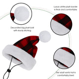 Queenmore Dog Christmas Hat, Dog Santa Hats for Large Dogs, Pet Soft Plush Santa Clause Hats for Cats, Funny Festive Xmas Costume Headwear for Small Medium Large Dogs with Adjustable Band, L Red