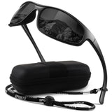 LINVO Polarized Sports Sunglasses for Men Women,Ultralight Wrap Around UV400 Protection Sun Glasses for Driving Fishing