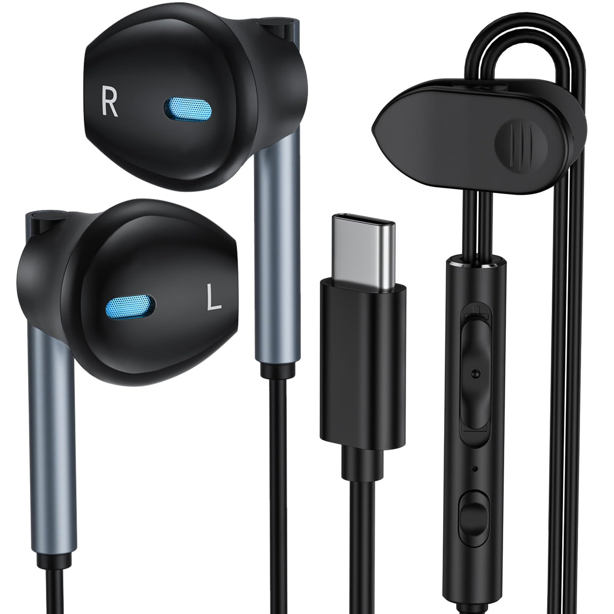 Samsung Earbuds Wired USB C for Galaxy S26 S25 S24 Ultra/S24 FE/S23/S22/S21/S20,Type C Wired Headphones with Microphone Earphones for iPhone 17e/17 Pro/17 Air Pro Max/16/15,iPad,Pixel 10 9 8,One Plus9