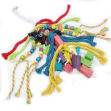 GILYGI 20.5 inch Parrot Chewing Toys - Wooden Block Tearing and Cotton Rope Toys for Medium Large Extra Large Parrot Conures African Grey Amazon Cockatoo and Macaw
