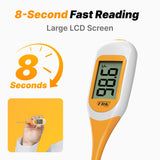 FDK Digital Dog & Cat Thermometer for Fever Detection, 8s Fast Reading Pet Rectal Thermometer with Large LCD Screen, Comfortable Flexible Soft Tip Fever Alert °C/°F Switchable