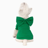 Allisandro Dog Hoodie with Interchangeable Bow Ties, Puppy Exquisite Pocket Doggie Winter Clothes, Pet Hooded Sweatshirt, L, Green