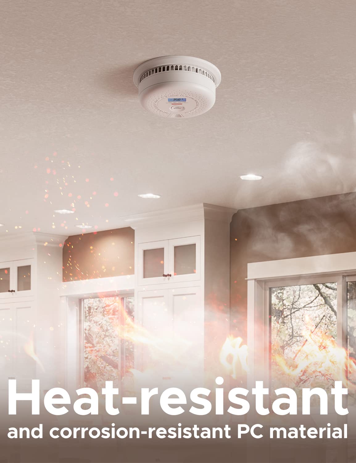 X-Sense Smoke and Carbon Monoxide Detector Combo, Wireless Interconnected Combination Smoke and Carbon Monoxide Detector with LCD Display & 10-Year Battery, RF Interconnected Model, 1-Pack
