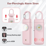 ANKOSHUN Rechargeable Personal Alarm for Women - Christmas Birthday Gifts for Women, Daughter, College Student, Teen Girl, Elders, Kids, Siren Alarm, USB Charging, Pink