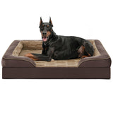 FURTIME Orthopedic Dog Bed for Extra Large Dogs - XL Plus Washable Dog Sofa Beds, Supportive Foam Pet Couch Bed with Removable Washable Cover, Waterproof Lining and Nonskid Bottom, Khaki