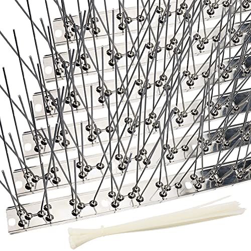 aushucu Bird Spikes Cover 21.6Feet Stainless Steel Pigeons Spikes Small Bird Spike for Roof Fence Window Mailbox(20Feet)