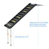 Foldable Dog Pool Ramp with 33" Legs for Free Height Adjustment,Safe & Easy Access Dog Water ramp for Pool, Pool Ramp for Dogs Up to 200lbs (Black)