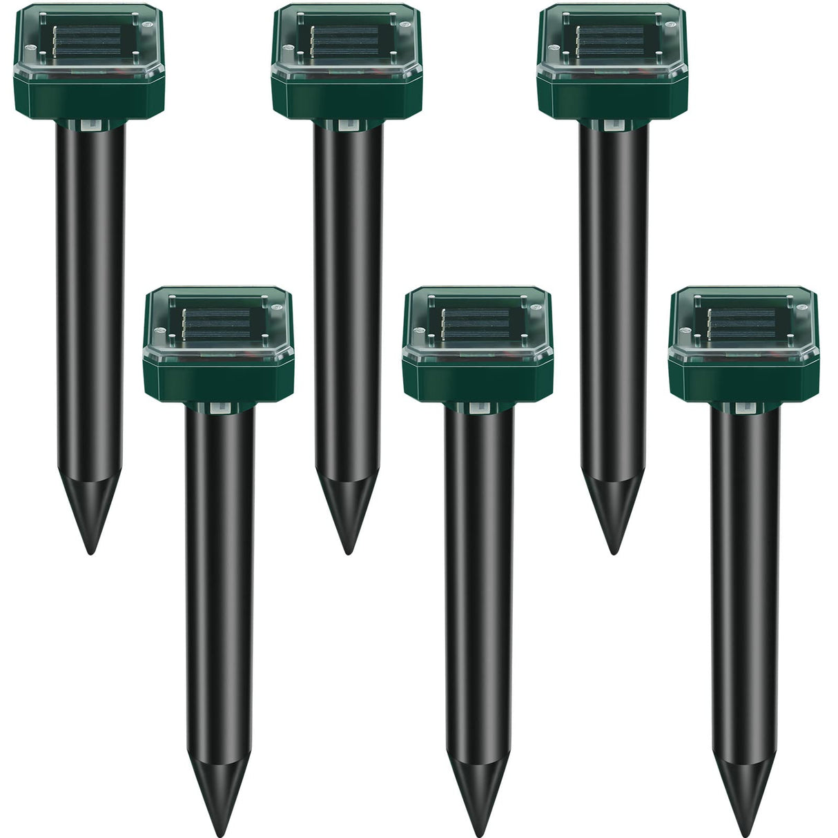 Solar Mole Repellent Ultrasonic Mole Repellent Solar Powered Outdoor Powered Sound Wave Deterrent for Lawn Garden for Snakes Moles Gophers Groundhogs Voles and Other Burrowing Mice(6 Pieces,Small)