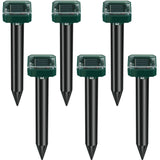 Solar Mole Repellent Ultrasonic Mole Repellent Solar Powered Outdoor Powered Sound Wave Deterrent for Lawn Garden for Snakes Moles Gophers Groundhogs Voles and Other Burrowing Mice(6 Pieces,Small)