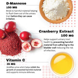 Cranberry D-Mannose Urinary Tract Supplement for Dogs & Cats – Bladder & UTI Health Support – Cranberry Extract, D-Mannose & Vitamin C–Promotes Urinary Wellness & Kidney Function – 60 Chewable Tablets
