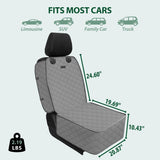 FURHAB Dog Car Front Seat Cover with Side Flaps & Buckle Straps for Pet, 100% Waterproof 600D Oxford Single Seat Protector Heavy Duty Quilted Scratch Proof, Universal Size for SUV Truck, Grey