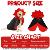 Halloween Large Dog Vampire Cloak Devil Cape Cosplay Apparel Party Costume - Red & Black Classic Pet Cape - Adjustable Neck & Chest Sizes - Medium & Large Dogs