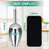 6 Oz Upgraded & Thickened Stainless Steel Ice Scoop, Kitchen Scooper for Ice Maker, Freezer, Bucket, Bar, Wedding, Pet Food - Sturdy, Rust-Resistant, Dishwasher-Safe
