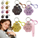 Vdeaszo Paw Keys, Pawkeys, Handcrafted Leather Keepsake, Pet Hair Keychain for Dog Cat, The Paw Print Keepsake That Keeps Them Close (Set-D(4pcs))