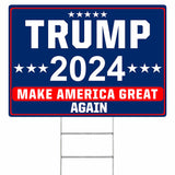 Shmbada Trump 2024 Make America Great Again MAGA Yard Sign with Metal Stake - 20 x 14 Inch Double Sided Outdoor Decorative Trump Signs for Garden Yard Lawn House