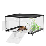 Turtle Basking Platform for 18-19 Inchs Wide Aquariums - Last Long Stainless Steel Supports & Mesh, Non-Slip Ramp for Aquatic Turtles, Turtle Tank Accessories (Extra Large)