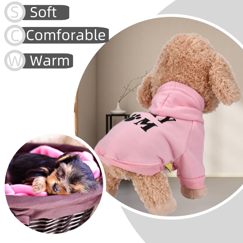 Clopon 3Pcs Dog Hoodie for Dogs Sweater Dog Clothes for Small Dogs Sweatshirt Puppy Coat Hood Clothing Winter Warm Cat Custume XS