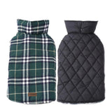 Newbury Waterproof Reversible Warm Dog Winter Coat British Style Windproof Snowproof Dog Vest for Small Medium Large Extra Large Breed (XX-Large, Green)
