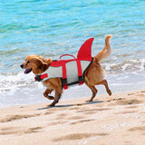 EMUST Shark Life Jackets for Dogs, Adjustable Ripstop Dog Life Vest for Water Safety Pet Life Vest with Rescue Handle Safety Vest for Swimming Pool Beach Boating, (L,Red)