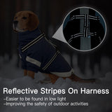 XL Winter Coat for Medium Dogs,Reflective Harness Built in | Turtleneck Dog Snowsuit with Sleeves for Snow Day Keep Warm,Outdoor Activities Water-Repellent & Windproof Jacket (Navy-Blue)