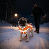 Dog Winter Coat with Fleece Lining for Medium Dogs– Warm Waterproof Windproof Snow Vest for Cold Weather, Reflective Blaze Orange Safety Dog Jacket, Easy-On Adjustable Fit with D Ring, L