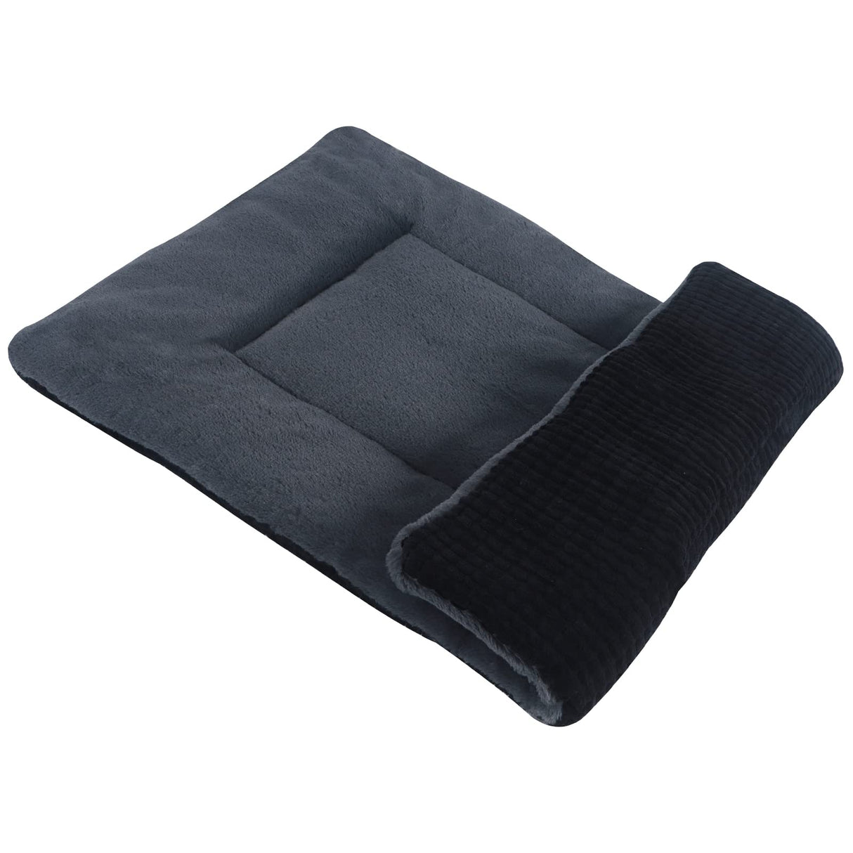 Vetasac Reversible Dog Bed Mat with Plush and Corn Velvet,Soft Warm Pet Cushion, Dual Purpose Washable Sleeping Mattress Bed for Small Medium Large Dog and Cat XB004 (30"x20", Dark Grey)
