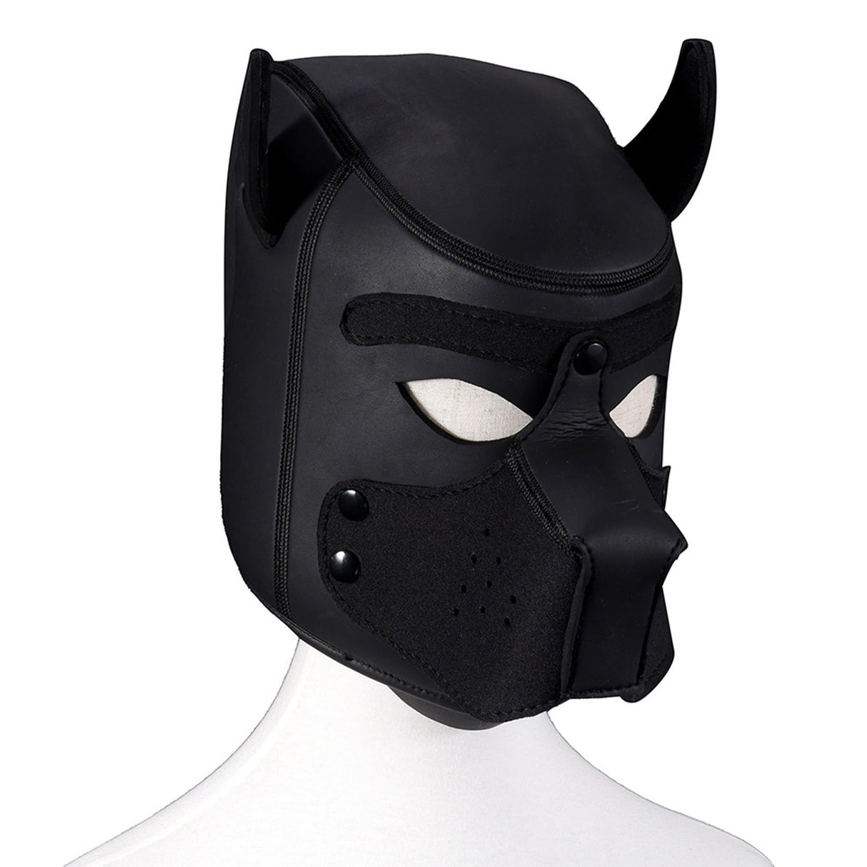 nurdewn XL Neoprene Puppy Hood Dog Mask – Extra Large Pup Hood Mask Adult with Removable Muzzle, Breathable Dog Hood for Cosplay, Role Play, Pup Play Gear & Halloween Costume(Black)