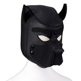 nurdewn XL Neoprene Puppy Hood Dog Mask – Extra Large Pup Hood Mask Adult with Removable Muzzle, Breathable Dog Hood for Cosplay, Role Play, Pup Play Gear & Halloween Costume(Black)