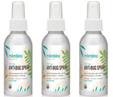 Anti-Bug Spray DEET-Free – Organic, 3-Pack All-Natural Bug Spray Made with Nourishing Essential Oils – Bug Repellent for Babies, Kids, Adults, Camping, & More by Mambino Organics, 4 Oz.