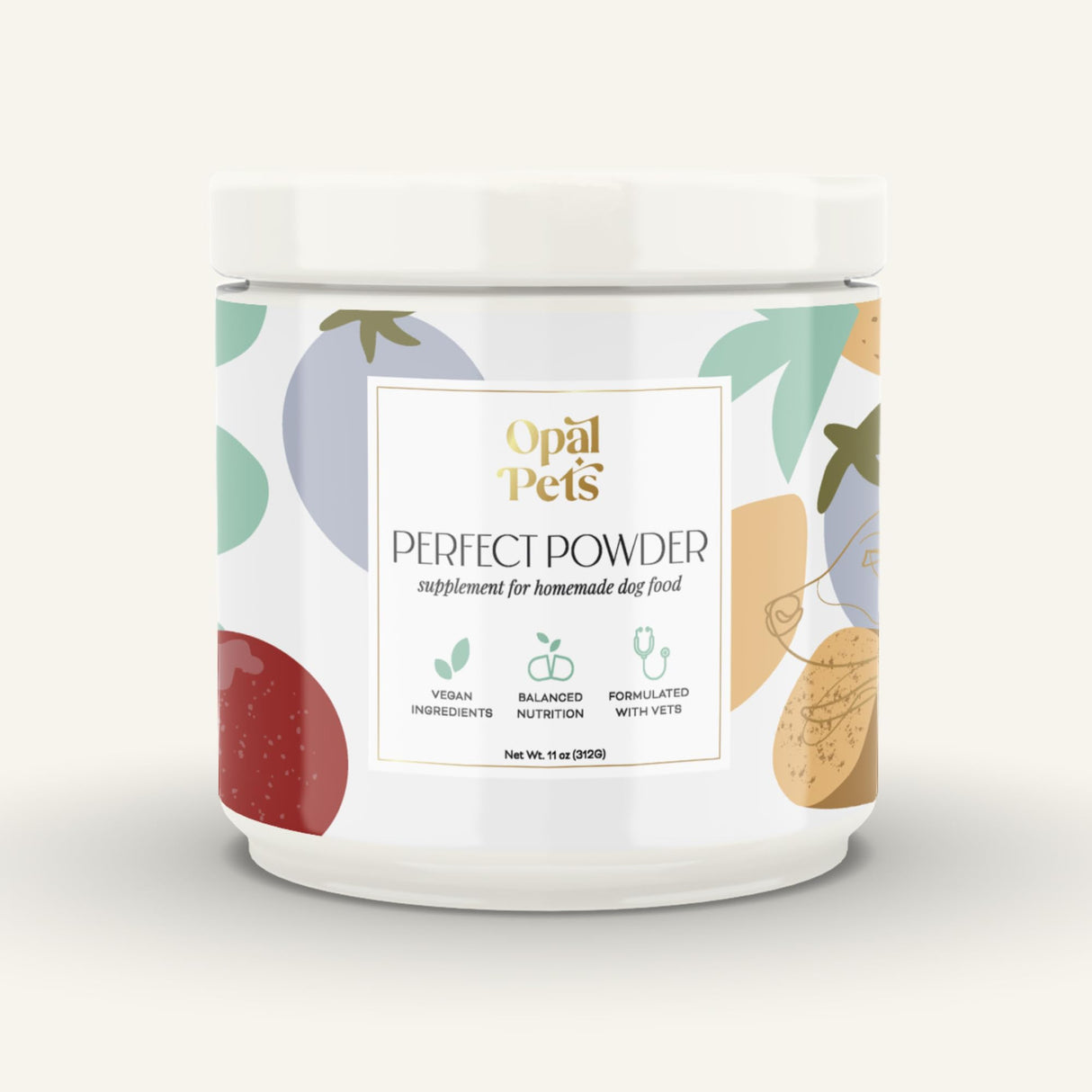 Opal Pets Perfect Powder – Multivitamin for Homemade Dog Food – Vet-Formulated, Whole Food Ingredients – Vegan, Non-GMO – Vitamins, Minerals, Omega-3s – 11 oz