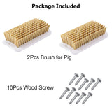 2Pcs Pig Enrichment Toy, 2-in-1 Self-Grooming and Scratch Brush for Mini Pigs, Encourages Natural Behavior, Reduces Stress, Easy Install for Pens, Barns, or Yards