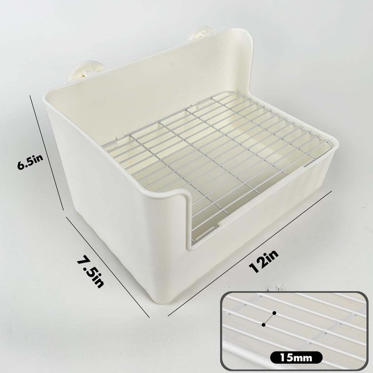 Yuoaes Large Rabbit Litter Box Bunny Potty Training Corner Litter Pan Comes with Liners Rabbit Pee Pads, Small Animal Bedding Toilet for Guinea Pig, Ferret, Hamster, Bunnies (White)
