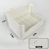 Yuoaes Large Rabbit Litter Box Bunny Potty Training Corner Litter Pan Comes with Liners Rabbit Pee Pads, Small Animal Bedding Toilet for Guinea Pig, Ferret, Hamster, Bunnies (White)