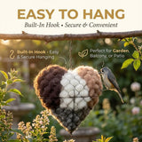 Handmade Alpaca Fiber Bird Nest Heart - Natural Nesting Material, Winter Nesting Material for Wild Birds and Hummingbirds | Garden Decoration, a Gift for Bird Lovers.