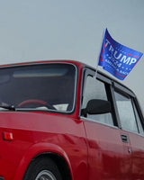 2 Pack Trump Car Flag, Trump 2024 Flag, MAGA FLAG for Windows with Clip-17 inch Flag Pole and 17 x 11 inch Flag, Trump Merchandise 2024