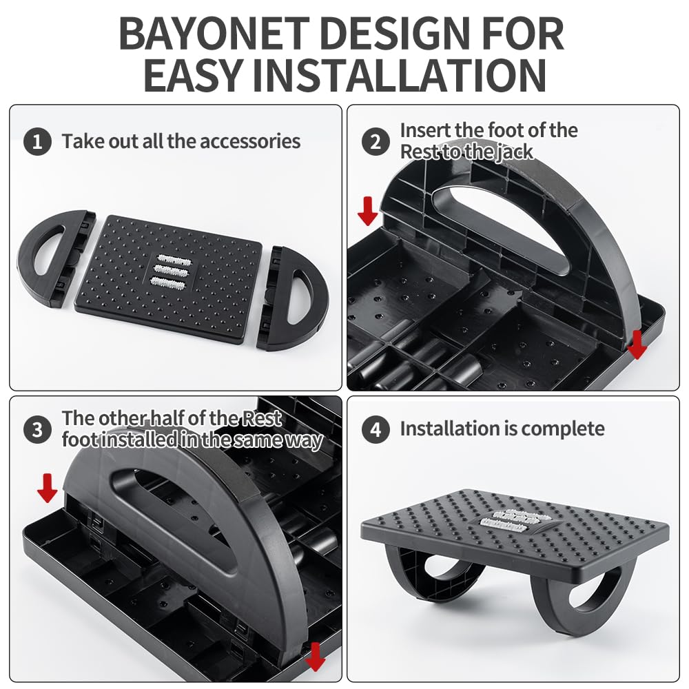 CasaZenith Foot Rest for Under Desk at Work - Ergonomic Foot Stools for Under Office Desk - Rocking Footrest with Roller Massager - Leg Rest for Chair, Computer Gaming -13" L x 9.6" W x 5" H