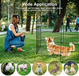 PJYuCien Dog Playpen - Metal Foldable Dog Exercise Pen, Pet Fence Puppy Crate Kennel Indoor Outdoor with 8 Panels 30”H & Top Cover and Bottom Pad for Small Medium Pets