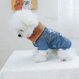 Dog Leather Jacket Fleece Lined Puppy Leather Coat Small Dog Winter Stylish Jacket Cold Weather Chihuahua Yorkie Warm Windproof Waterproof Coats Pet Christmas Holiday Birthday Dog Clothes