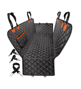 Universal Dog Car Seat Extender - 100% Waterproof Hammock, Heavy Duty Non-Slip Back Seat Protector for Cars, Trucks, and SUVs - Durable Pet Travel Bed with Storage Pocket - Black